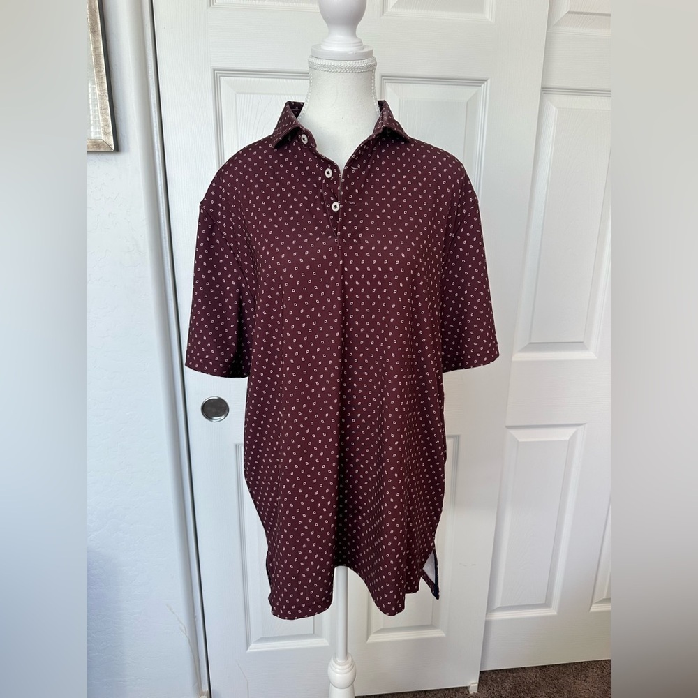 RLX Golf Maroon Polo w Diamonds - Size M - Picture 2 of 7